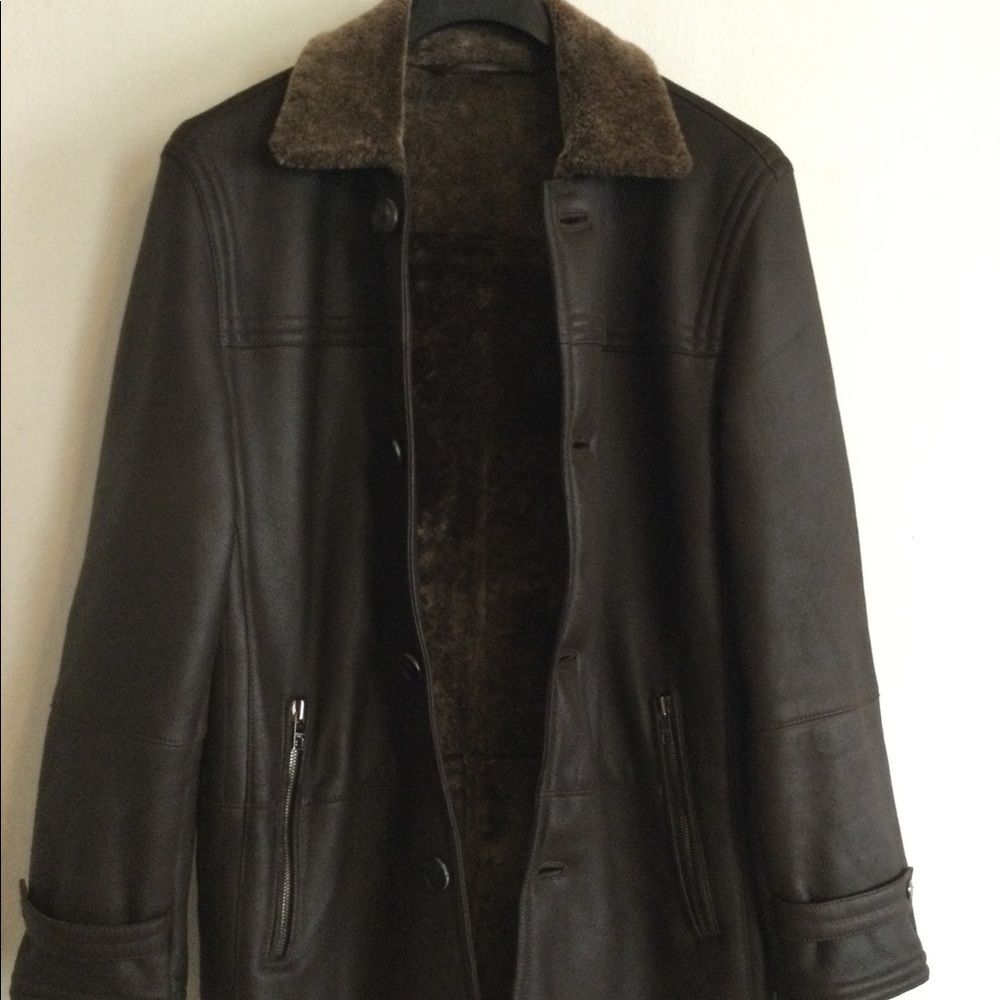 Shearling sheepskin leather coat